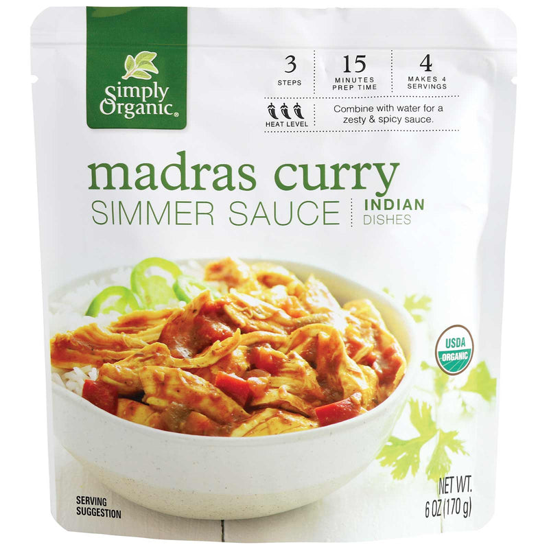 Simply Organic Madras Curry Simmer Sauce 8oz