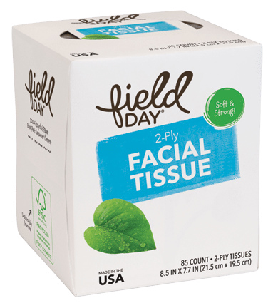 Field Day Facial Tissue 100%recyc 2ply 85 Ct