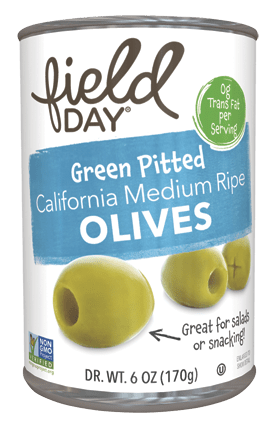 Field Day Olives Green Pitted 6 Oz