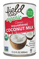 Field Day Unsweetened Coconut Milk Og 13.5 Oz
