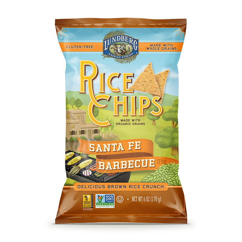 Lundberg Santa Fe Bbq Rice Chips Ogc 6 Oz