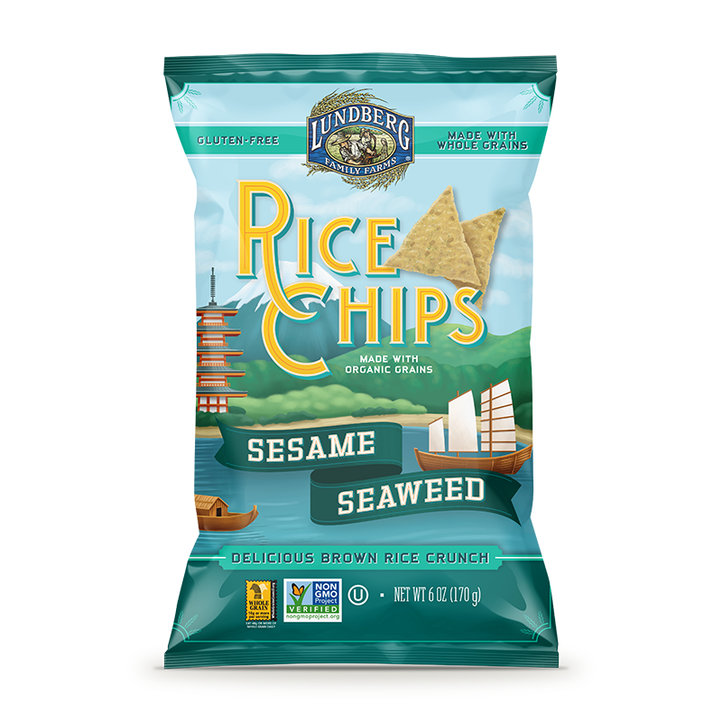 Lundberg Sesame Seaweed Rice Chips Ogc 6 Oz