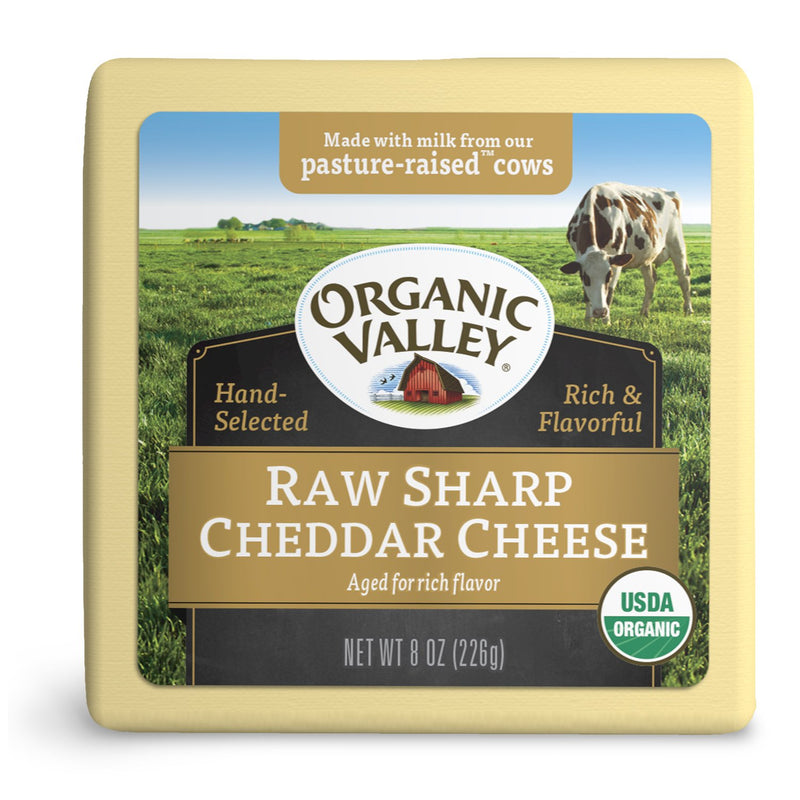 Org Valley Raw Sharp Cheddar Cheese Og 8 Oz