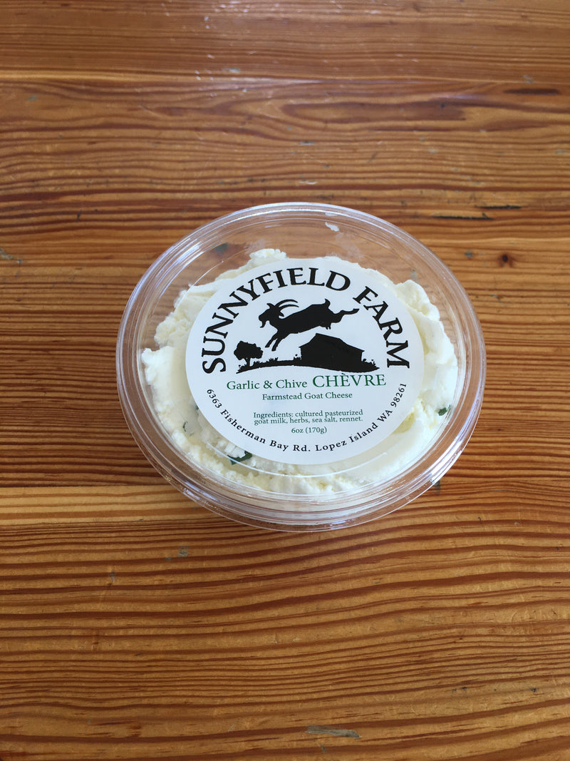 Sunnyfield Farm Garlic & Chive Chevre Goat Cheese 6oz