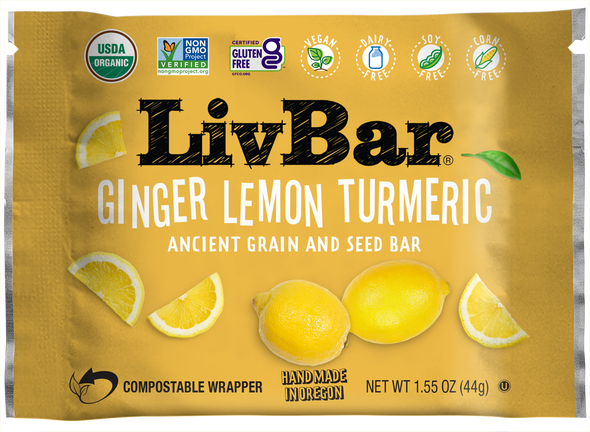 Livbar Org Ginger Lemon Tumeric Bar 1.55oz