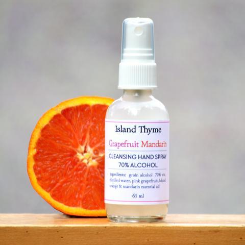 Grapefruit Mandarin 70% alcohol hand cleansing spray 2oz-Island Thyme