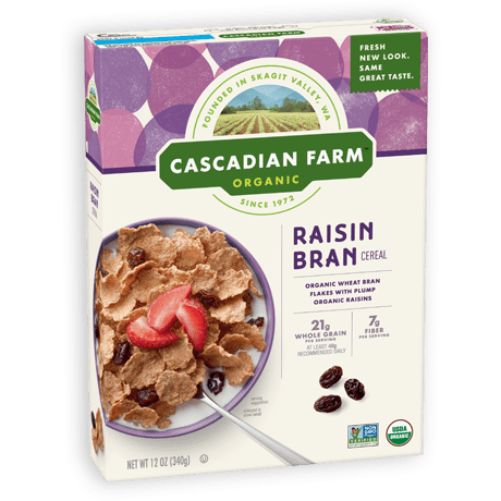 Cascadian Farm Raisin Bran Cereal Og 12 Oz