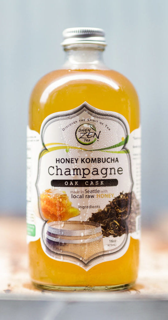 Shen Zen Tea Oak Cask Honey Champagne Kombucha 16oz