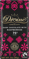 Divine 70% Dark Choc Raspberries Bar 3 Oz