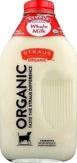 Straus Org Whole Milk 64oz Glass Bottle