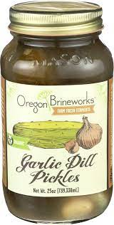 Oregon Brineworks Org Garlic Dill Pickles 25 Oz