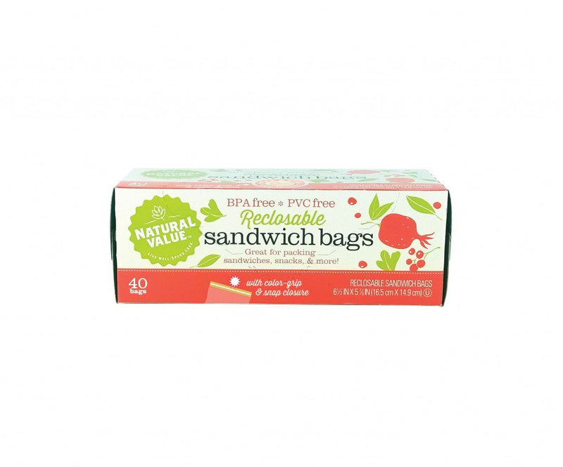 Natural Value Recycled Sandwich Bag 40 Ct