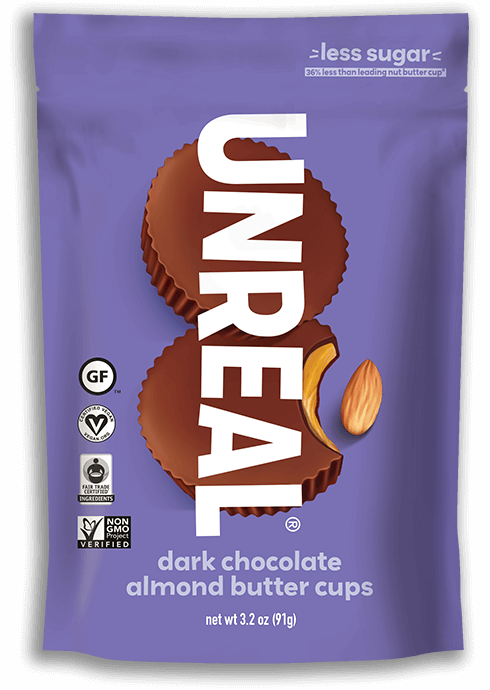 Unreal Dark Choc Almond Butter Cups Ogc 3.2oz